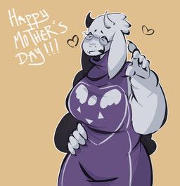 toriel, mother's_day, undertale_(series), sinnerbuns, 2_horns