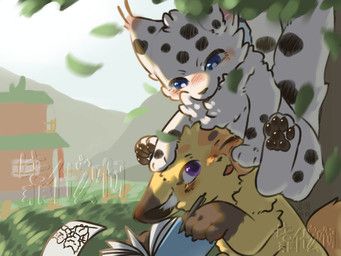 hetao_(fabulous_beasts), murong_xuequan_(meimei), fabulous_beasts, kaoshenmea, 2_tails
