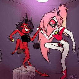 cherri_bomb_(hazbin_hotel), millie_(helluva_boss), hazbin_hotel, hellaverse, helluva_boss
