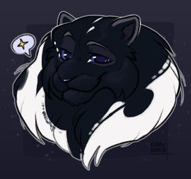 conhugo, black_body, black_fur, blue_eyes, eyebrows