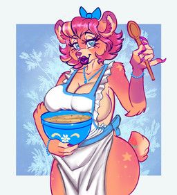 yaoifairy, accessory, anthro, apron, apron_only