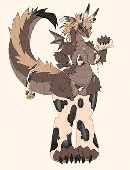 paris_(flowerdino), mythology, thorn_paw, 2_horns, 5_fingers