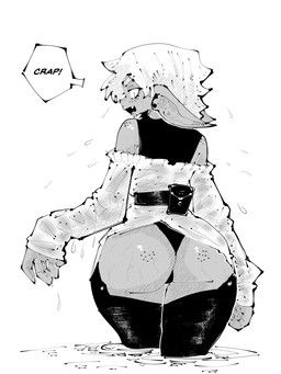 miregeist, belt, big_butt, bob_cut, bodily_fluids