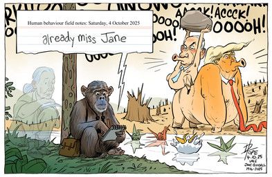 benjamin_netanyahu, donald_trump, jane_goodall, david_pope, accessory