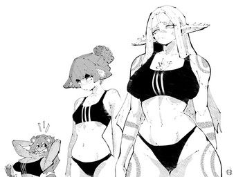sports_bra_difference_meme, miregeist, animal_humanoid, athletic_wear, blep