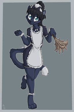 fuf, anthro, apron, biped, black_clothing