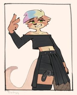 otterlytoast_(character), trashyy, alternative_fashion, ambiguous_gender, anthro