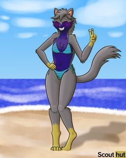 scout_the_cat_(character), scoutthecat02, anthro, beach, bikini