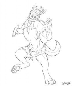 calvin_(werenimal), stickmanwww, animal_genitalia, anthro, bite_mark