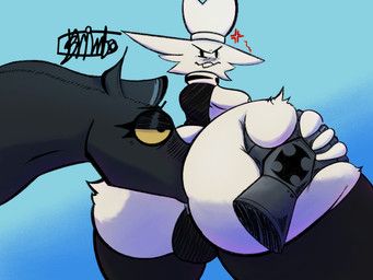 angry, anthro, anthro_on_anthro, armless, big_butt