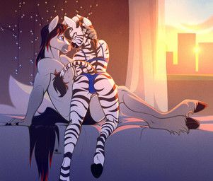crimson_storm, izzabelle_frost, lilitepsilon, anthro, bed