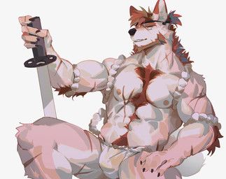 seatohao, abdominal_scar, abs, anthro, arm_scar