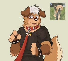 its_stardog, anthro, black_bracelet, black_clothing, black_nose
