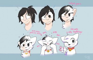 boy_kisser_(meme), foxx, 4_fingers, anthro, asymmetrical_transformation