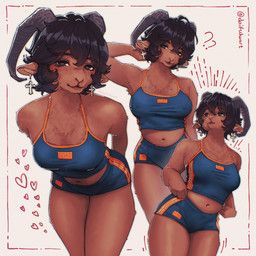 daifukuart, anthro, athletic_wear, biped, black_hair