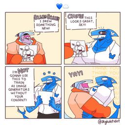blue_shark_(skykdotidot), sky_k.i._(character), skykdotidot, >_<, anthro
