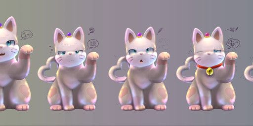 maneki-neko, kareha_21909, after_transformation, ambiguous_gender, bell