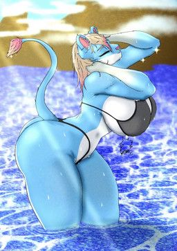 ajani115, anthro, beach, big_breasts, bikini