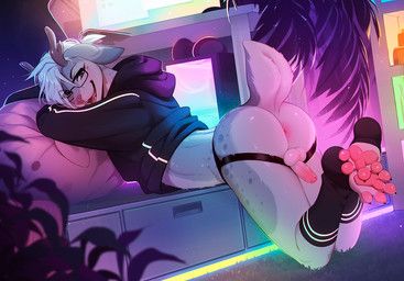 fumiko, 4_toes, anthro, antlers, anus