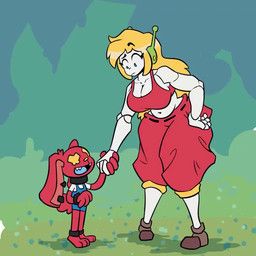 curly_brace, thober_(bav), cave_story, bav, 4_fingers