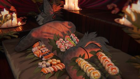 eivor_(eivorminx), digizenty, anthro, body_sushi, candle