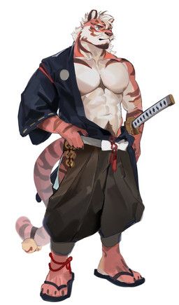 seatohao, abs, anthro, asian_clothing, asian_sword