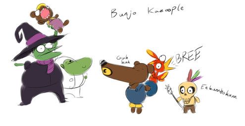 banjo_(banjo-kazooie), gruntilda_winkybunion, kazooie, klungo, mumbo_jumbo_(banjo-kazooie)