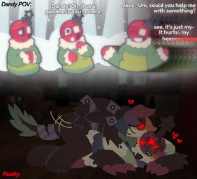 bobette_(dandy's_world), dandy_(dandy's_world), twisted_bobette_(dandy's_world), twisted_dandy, blushcrunch_studio