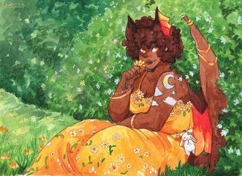 stella_(zuccnini), zuccnini, afro, animal_humanoid, arm_markings