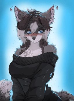 hariasa_(fluffyscar), fluffyscar, anthro, black_clothing, black_sweater