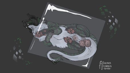 dracanius, mythology, aliena-cordis, 4_toes, against_surface