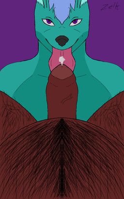 zelk, anthro, bedroom_eyes, belly_hair, big_tongue