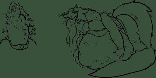 inkvore, ambiguous_gender, ambiguous_prey, anthro, belly