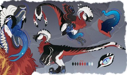 owishka, animal_genitalia, back_spikes, black_body, blue_eyes