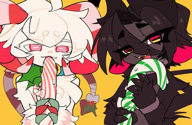 christmas, yellowparrottw, ambiguous_anthro, ambiguous_gender, anthro