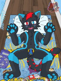 dokifur, anonymous_artist, anthro, balls, bed