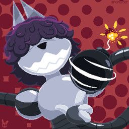 anonster, action_pose, anthro, black_nose, bomb