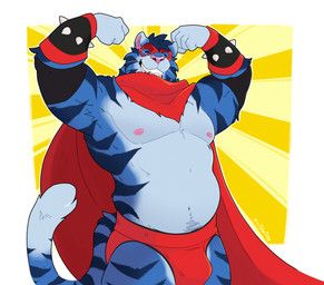 its_stardog, anthro, armband, belly, biceps