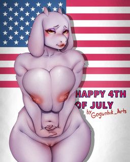 toriel, 4th_of_july, undertale_(series), gogunchik, american_flag