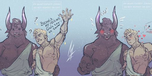 asterius_(hades), theseus_(hades), european_mythology, greek_mythology, hades_(game)
