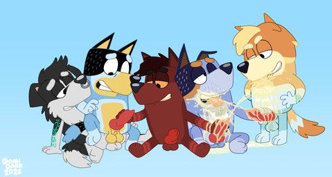 bandit_heeler, domi_(domidark), radley_heeler, stripe_heeler, bluey_(series)