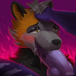 slo1ka, animal_humanoid, anthro, blowjob_face, bodily_fluids