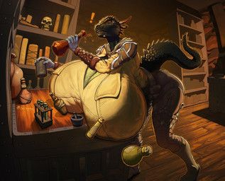 saileyart, alchemist, anthro, armor, back_spines