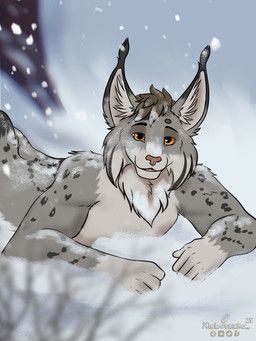 xleb0rezka, anthro, black_ear_tips, black_spots, brown_hair