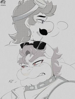 biker_bowser, bowser, bowser_(biker), luigi_(mario_bros), luigi_(touring)