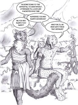 0laffson, anthro, biped, bite, biting_another