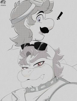 biker_bowser, bowser, bowser_(biker), luigi_(mario_bros), luigi_(touring)