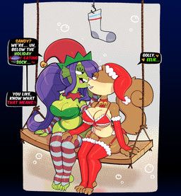 eelie_applebottom, sandy_cheeks, christmas, nickelodeon, spongebob_squarepants