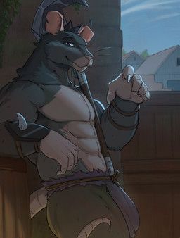 oriont, anthro, black_body, black_fur, bulge