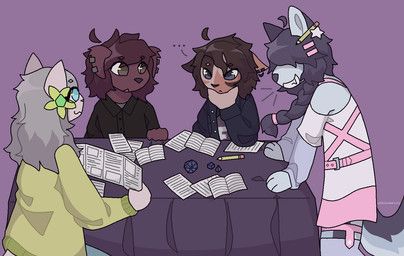 callie_(vinqou), reina_(vinqou), rex_(ashblondekittyy), yuna_(ashblondekitty), dungeons_and_dragons